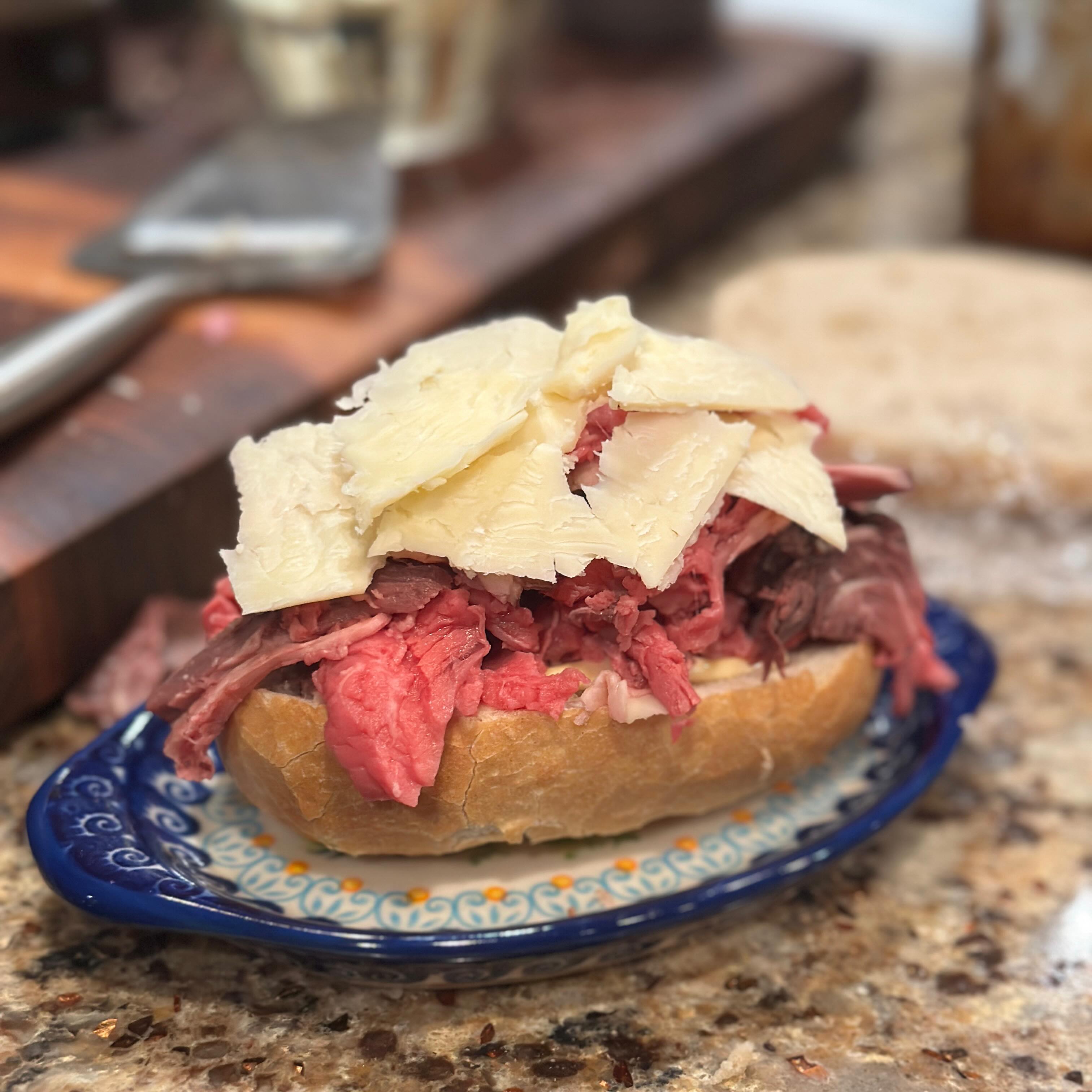 Um yeah, this is my dinner. French dip from the left over prime rib roast. Don’t judge